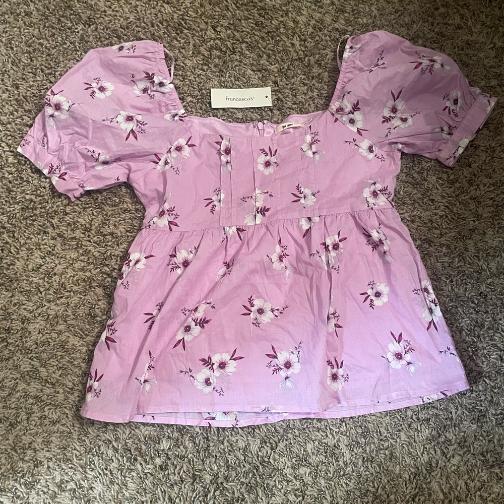 Francesca's Mi Ami Collections Floral Blouse NWT XS